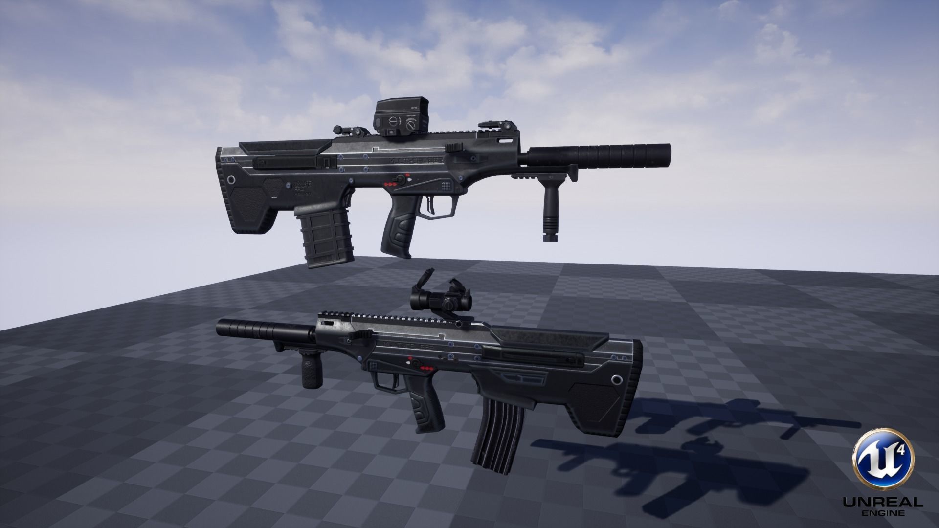 Modular Bullpup Rifle-Carbine Variant Low-poly 3D model_20