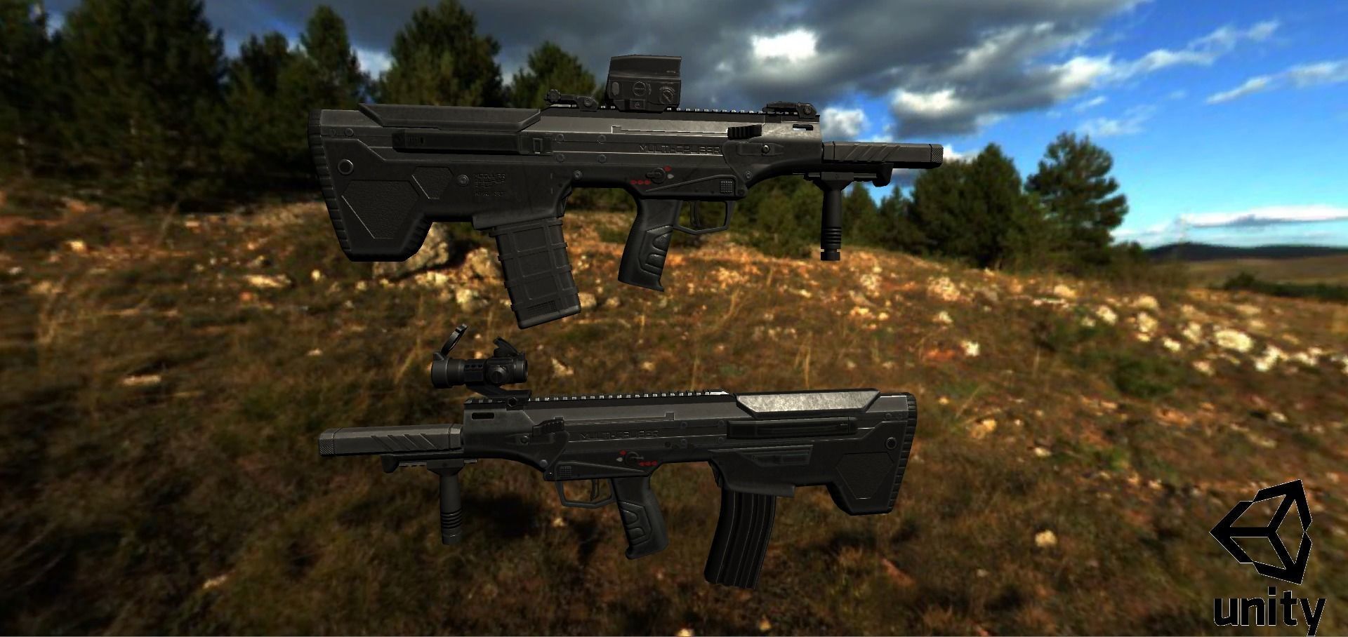 Modular Bullpup Rifle-Carbine Variant Low-poly 3D model_30