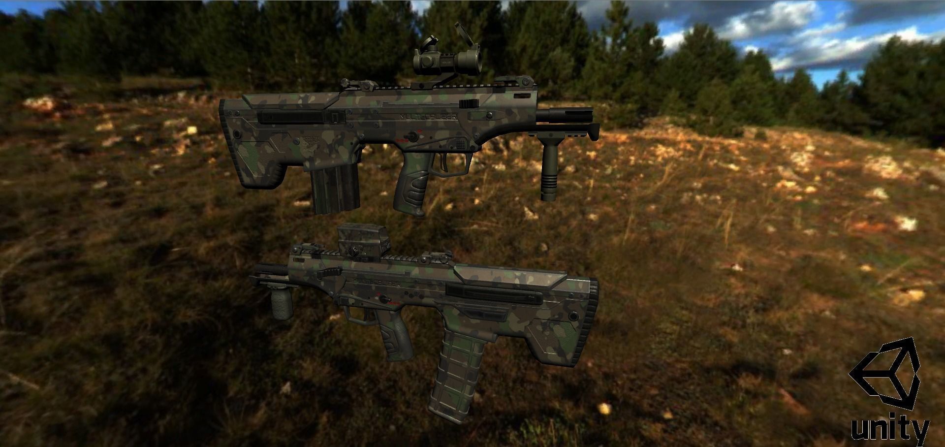 Modular Bullpup Rifle-Carbine Variant Low-poly 3D model_34