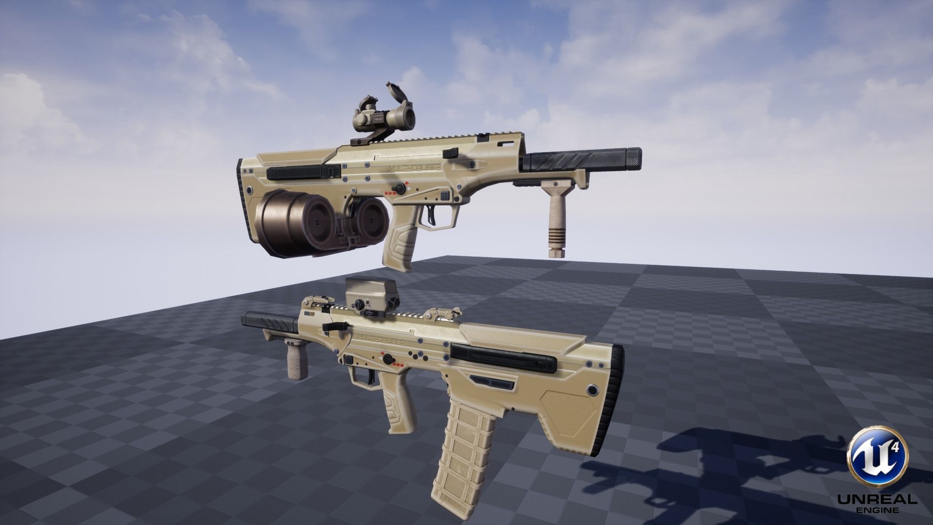 Modular Bullpup Rifle-Carbine Variant Low-poly 3D model_23