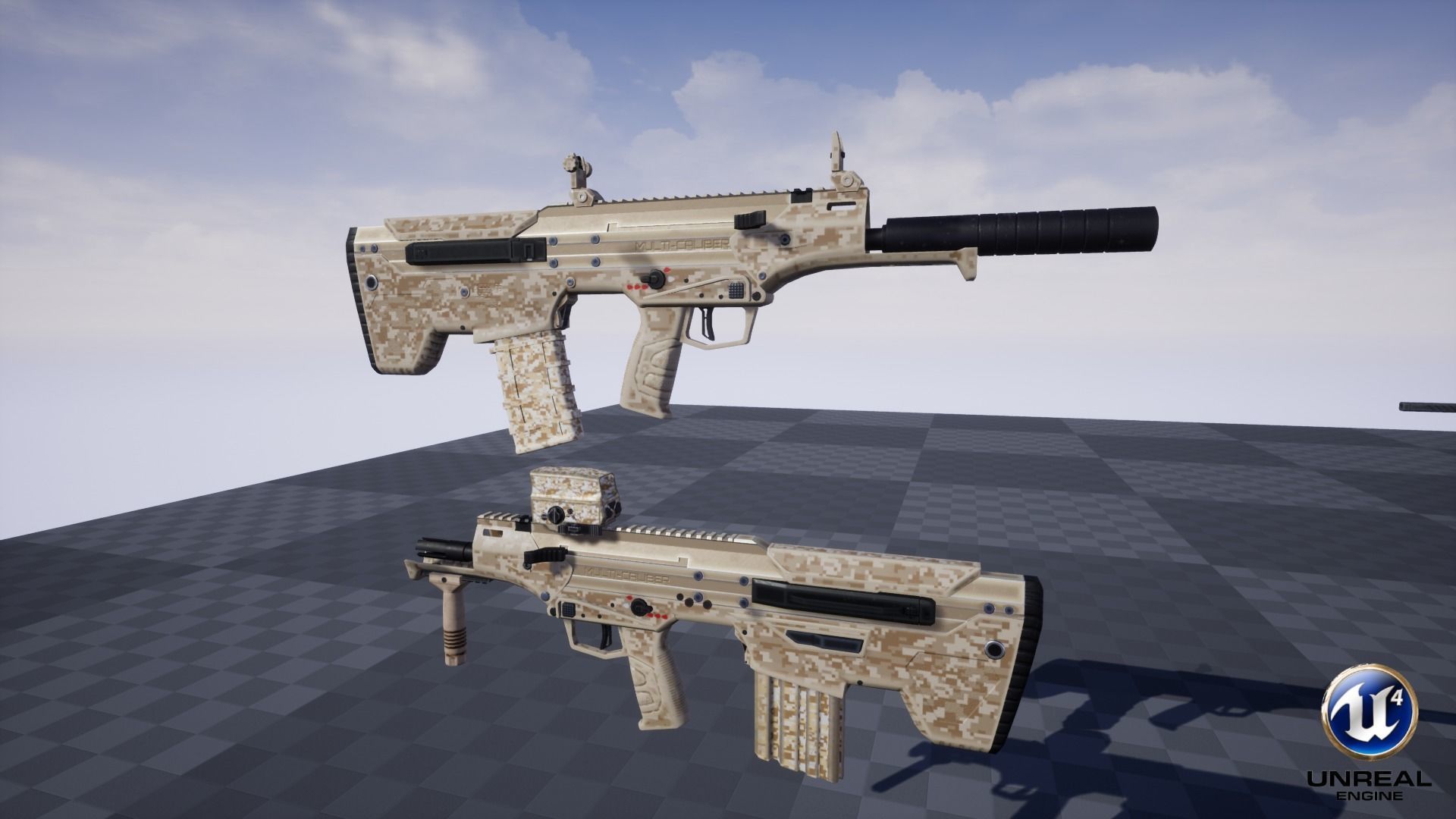 Modular Bullpup Rifle-Carbine Variant Low-poly 3D model_28