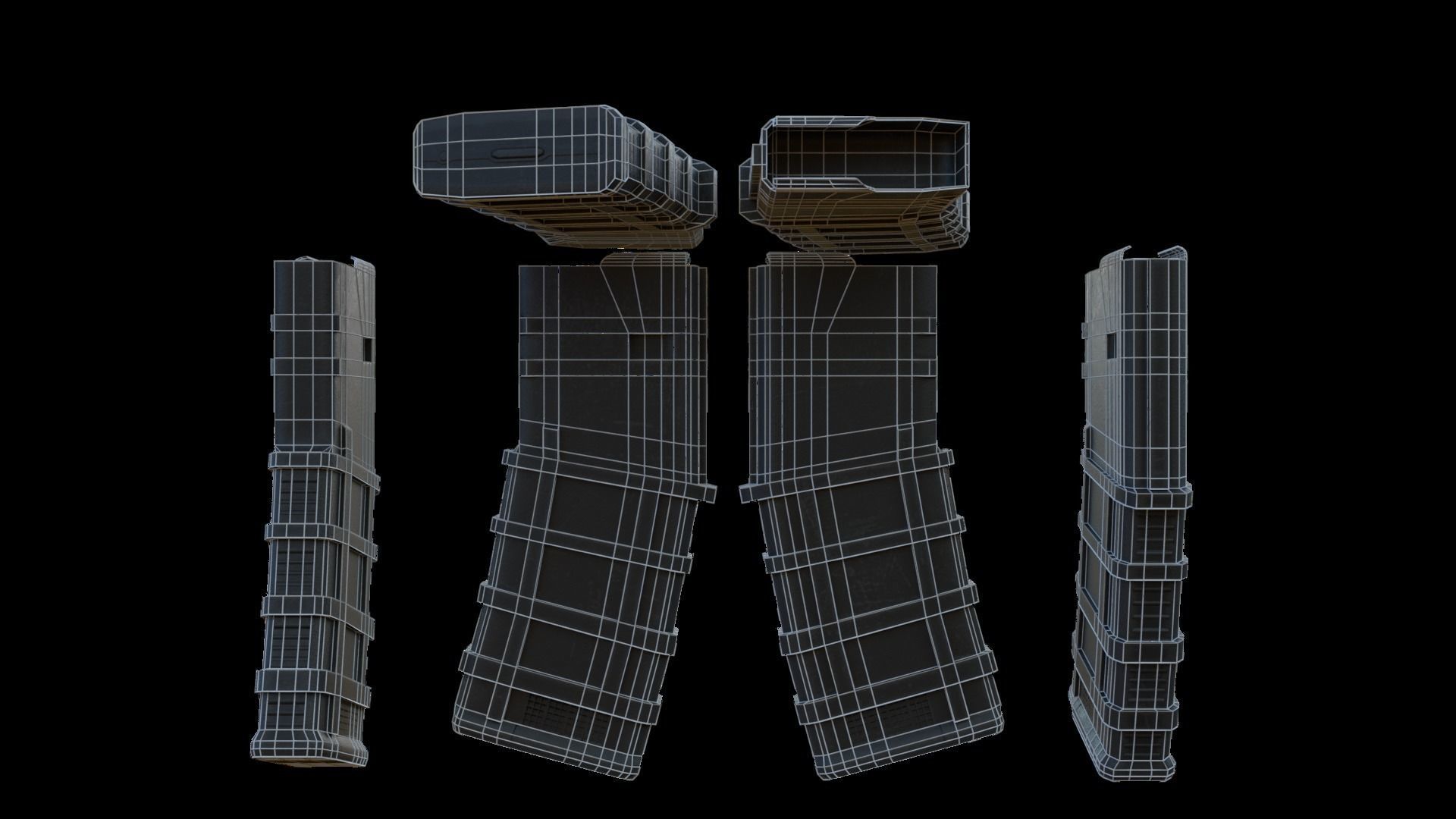 Modular Bullpup Rifle-Carbine Variant Low-poly 3D model_74