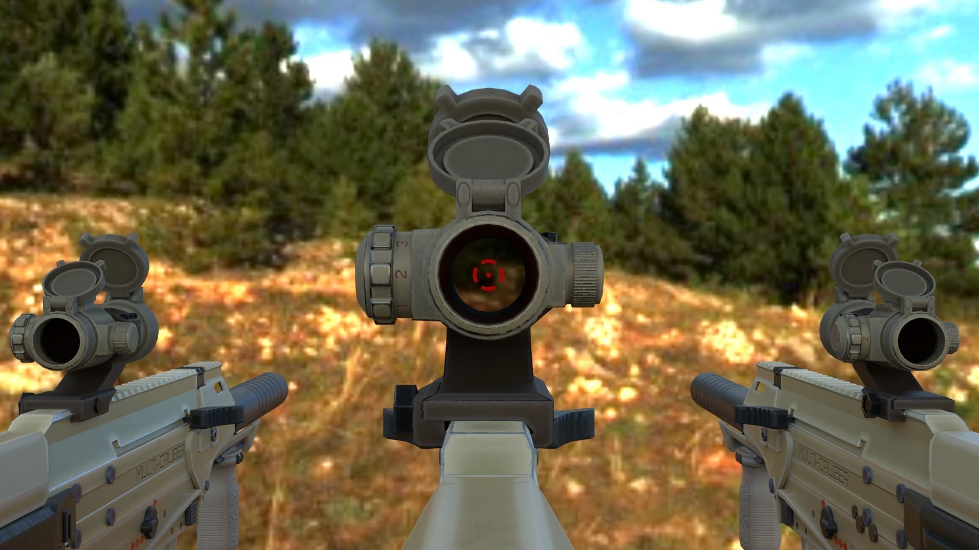 Modular Bullpup Rifle-Carbine Variant Low-poly 3D model_18