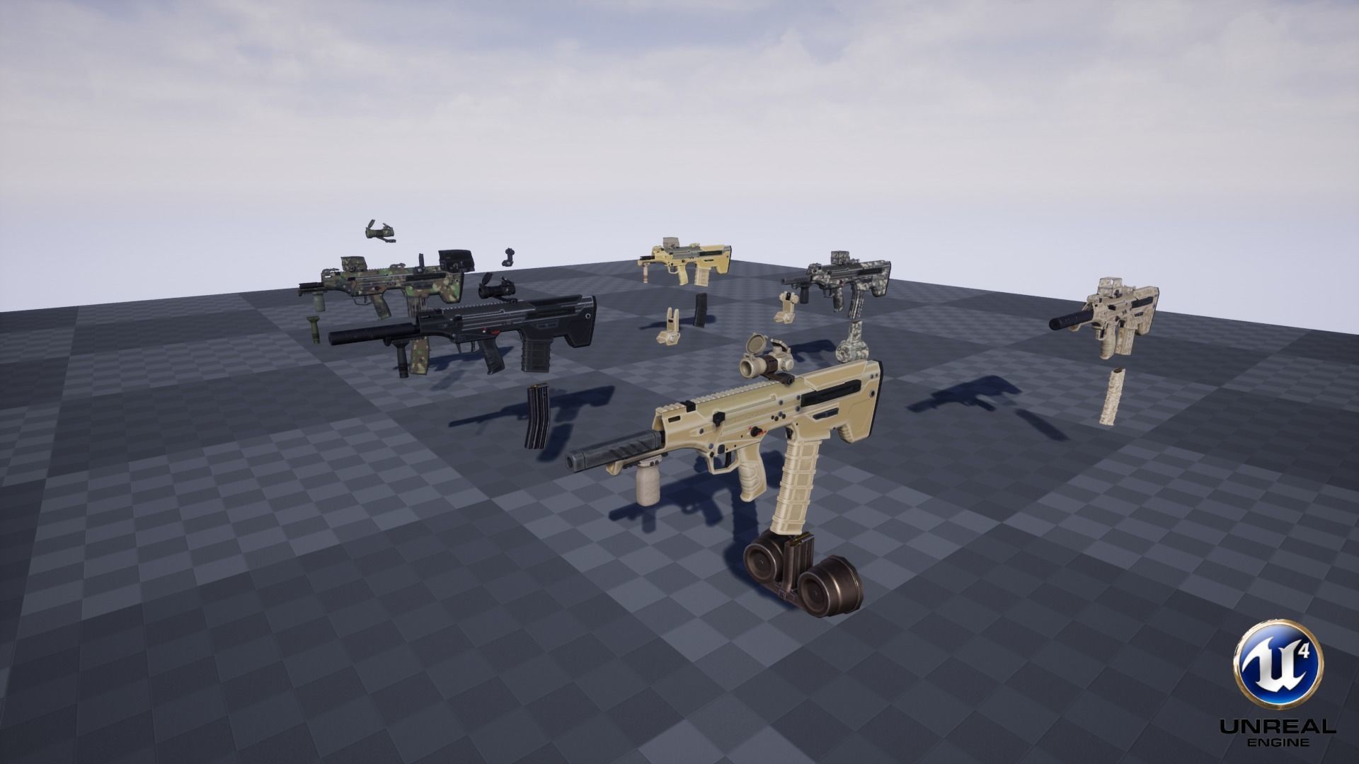 Modular Bullpup Rifle-Carbine Variant Low-poly 3D model_19