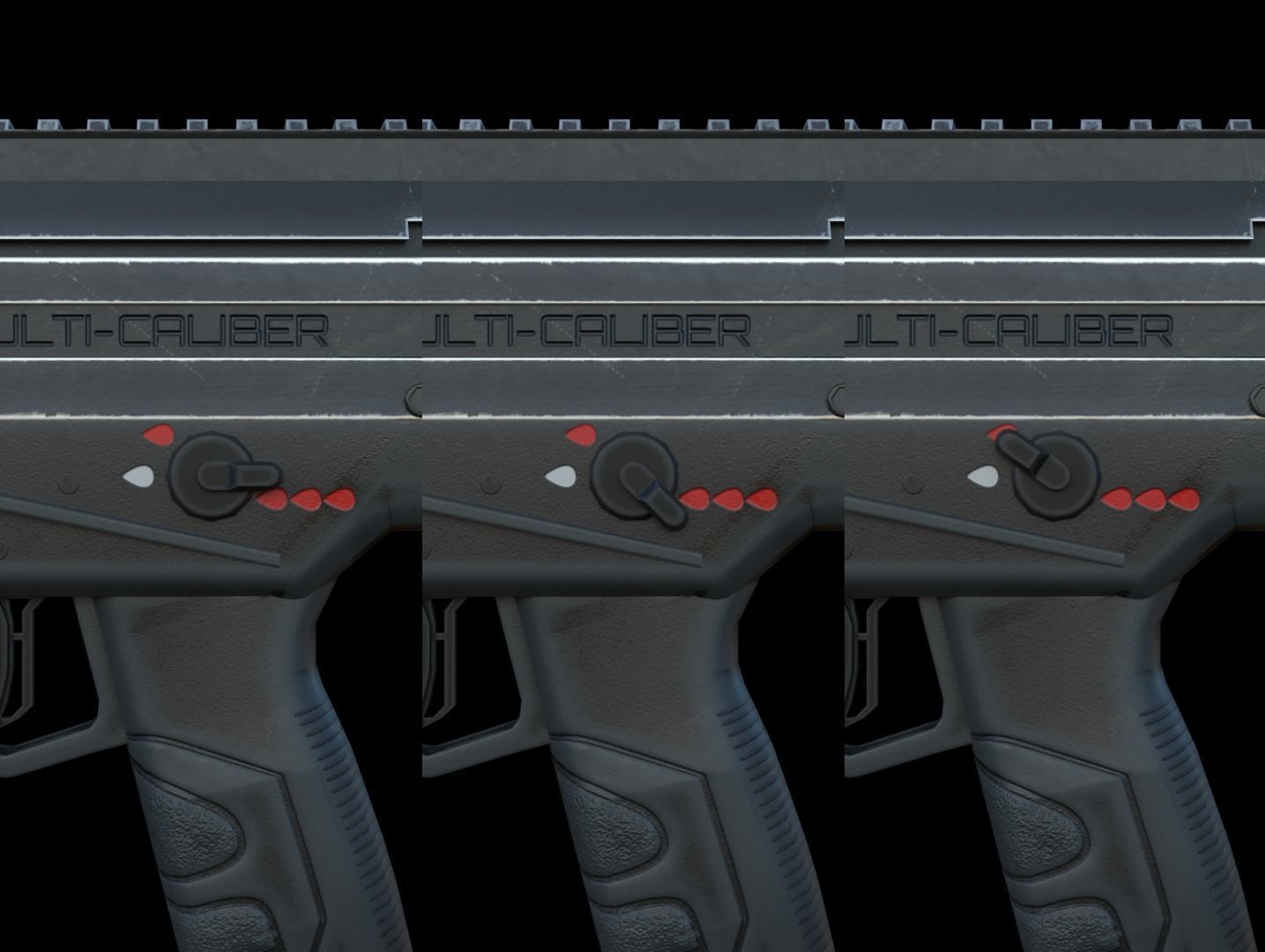 Modular Bullpup Rifle-Carbine Variant Low-poly 3D model_44