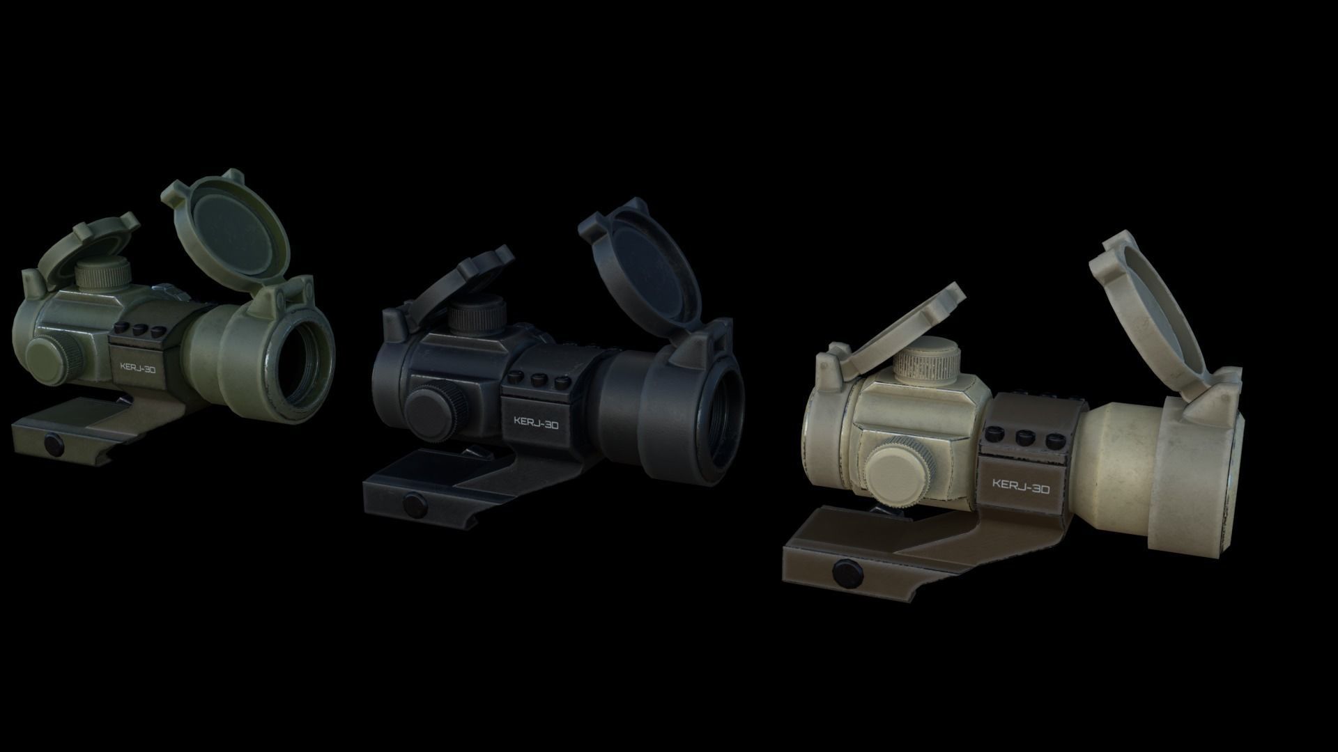 Modular Bullpup Rifle-Carbine Variant Low-poly 3D model_48