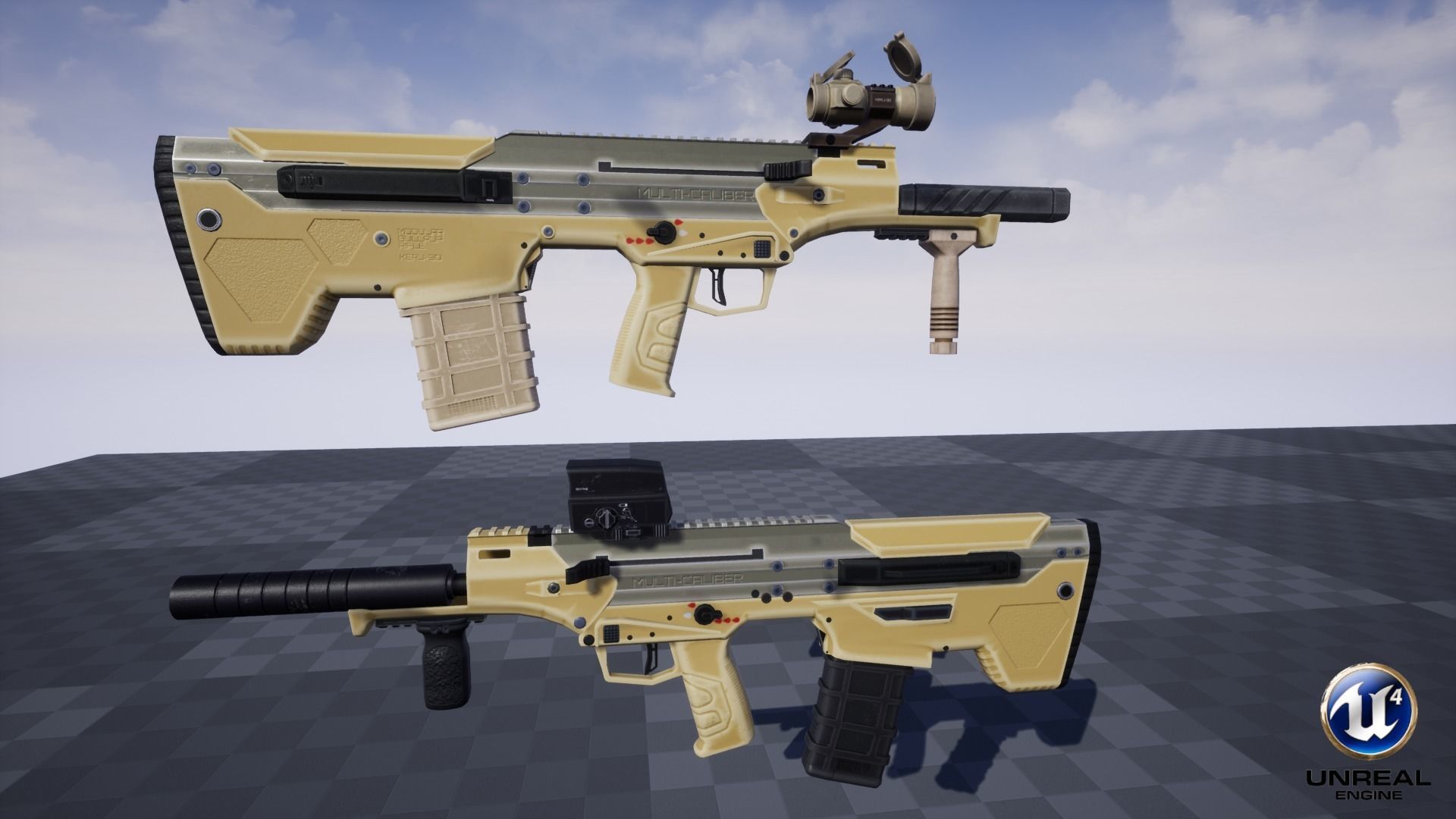 Modular Bullpup Rifle-Carbine Variant Low-poly 3D model_25