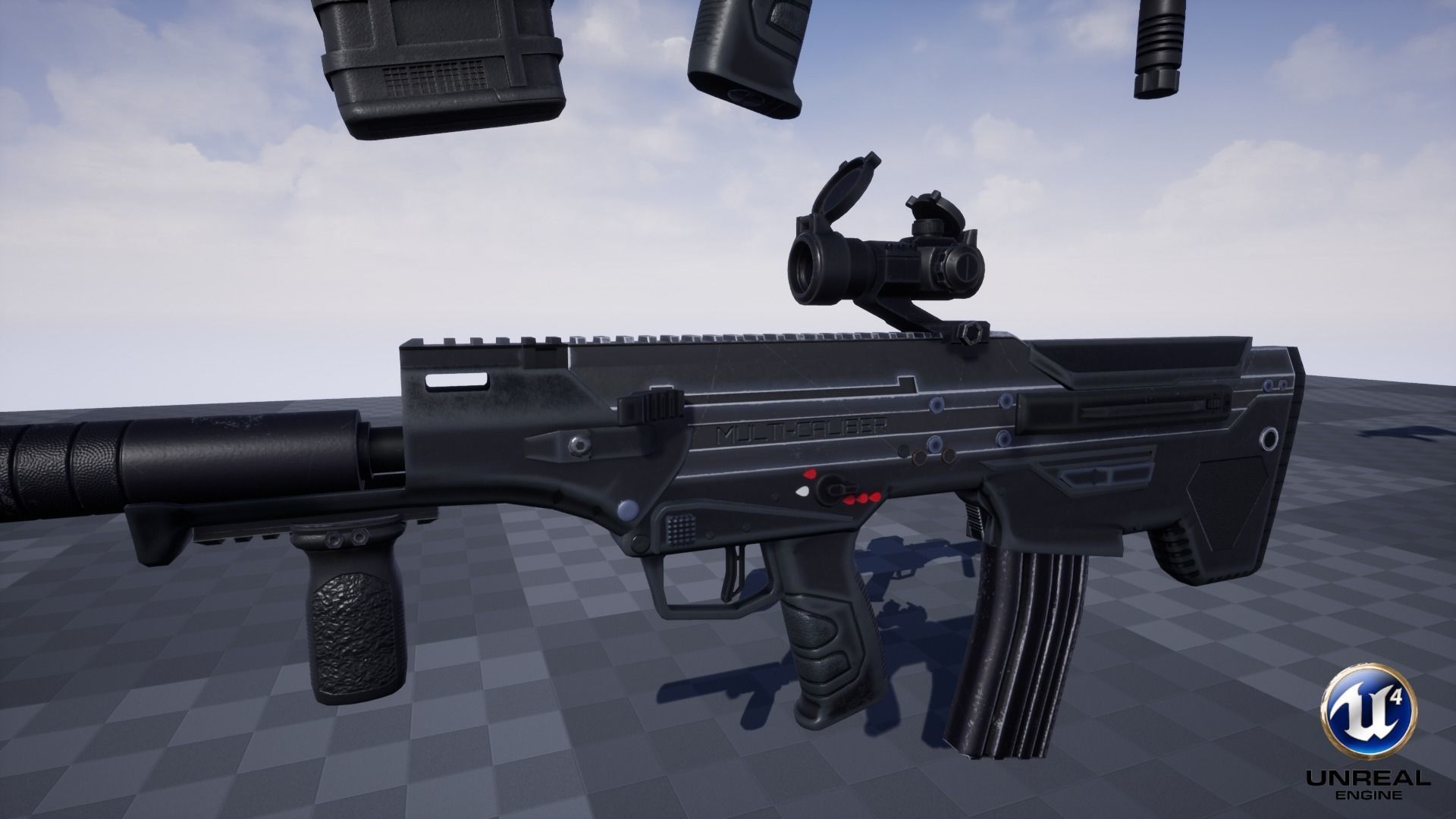 Modular Bullpup Rifle-Carbine Variant Low-poly 3D model_21