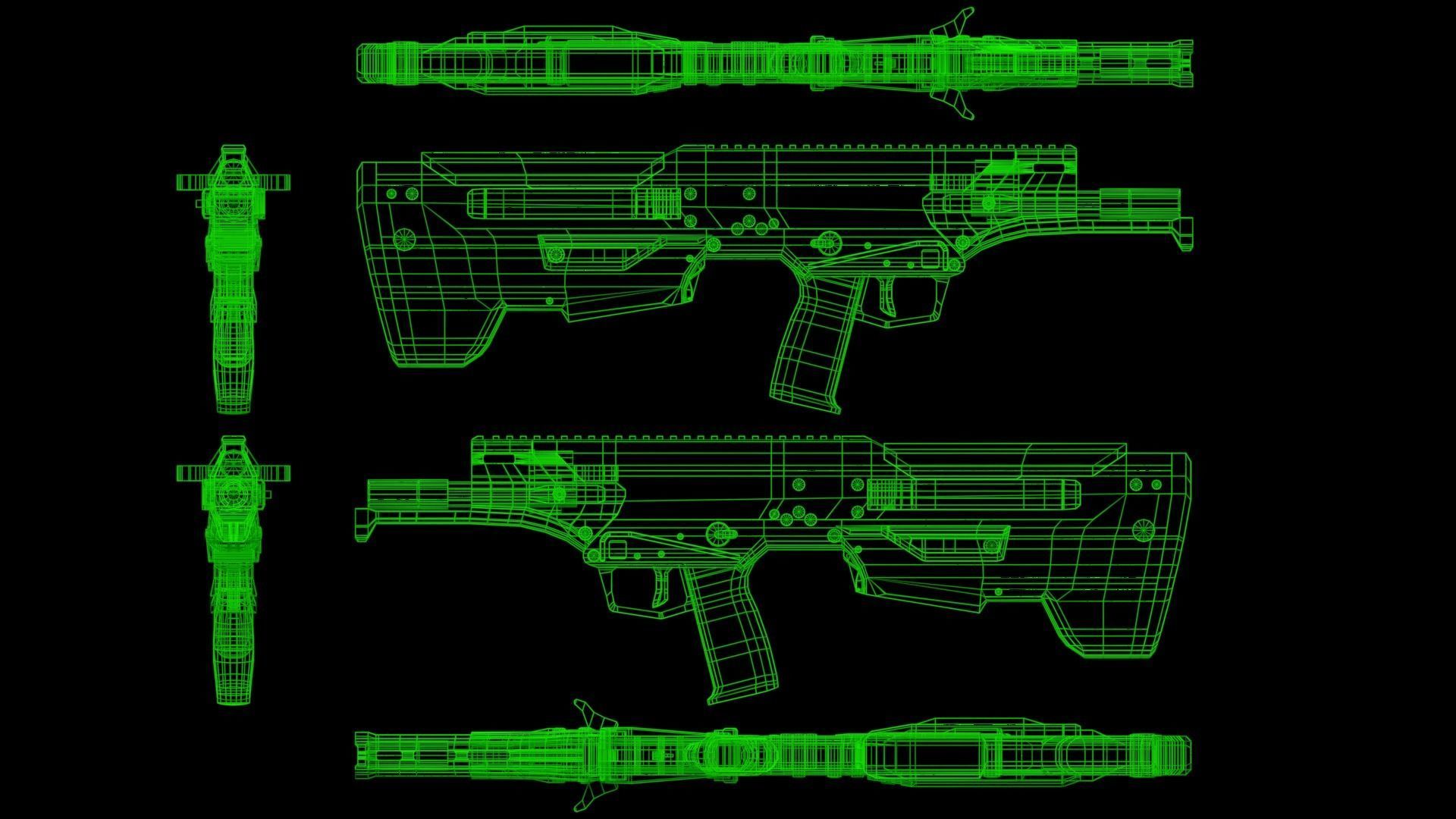 Modular Bullpup Rifle-Carbine Variant Low-poly 3D model_61