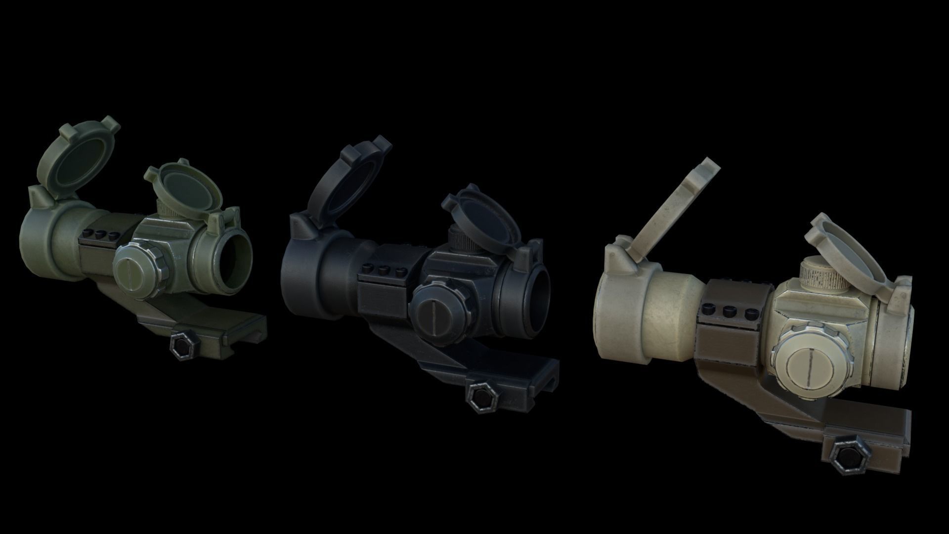 Modular Bullpup Rifle-Carbine Variant Low-poly 3D model_47