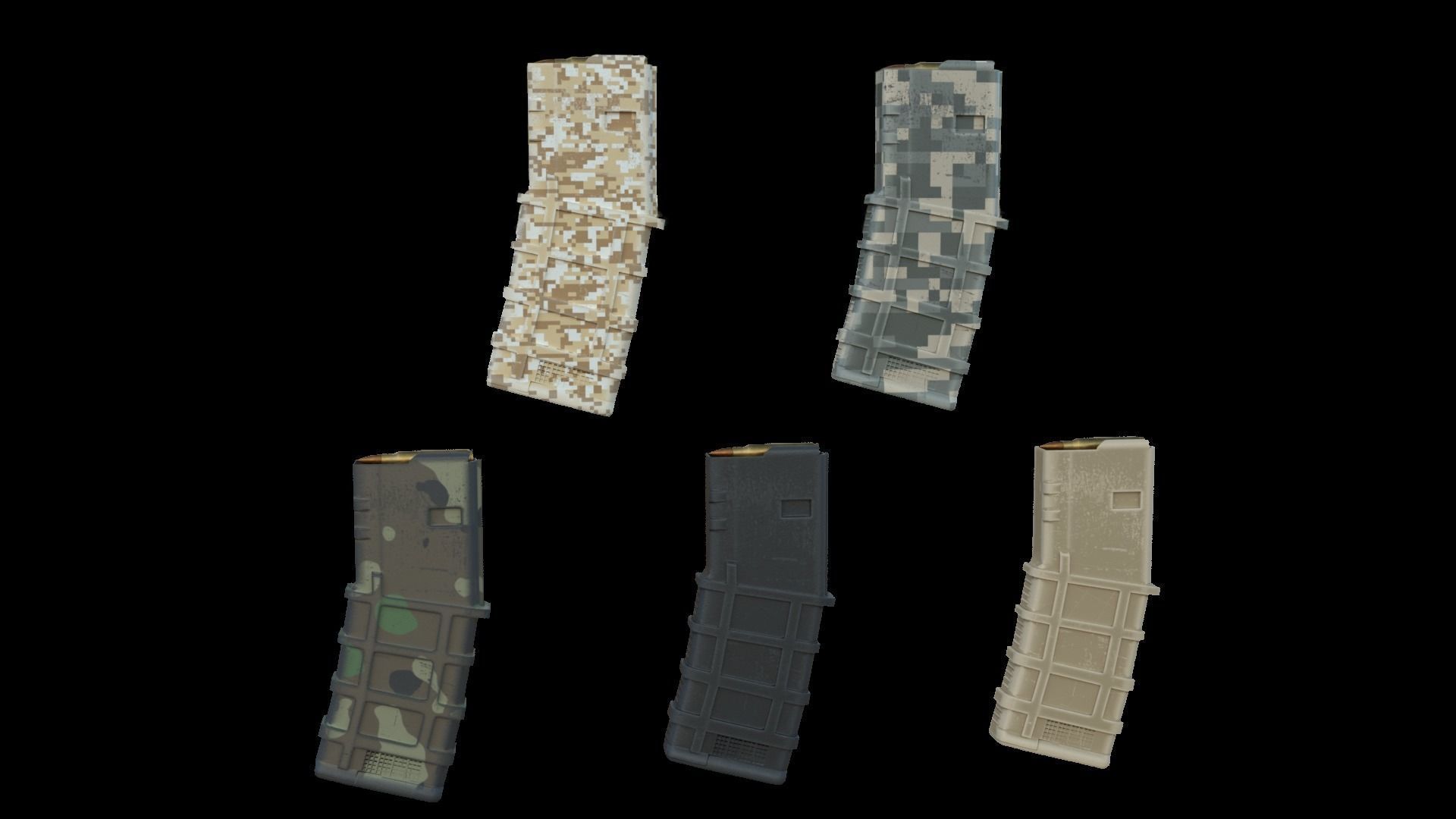 Modular Bullpup Rifle-Carbine Variant Low-poly 3D model_54