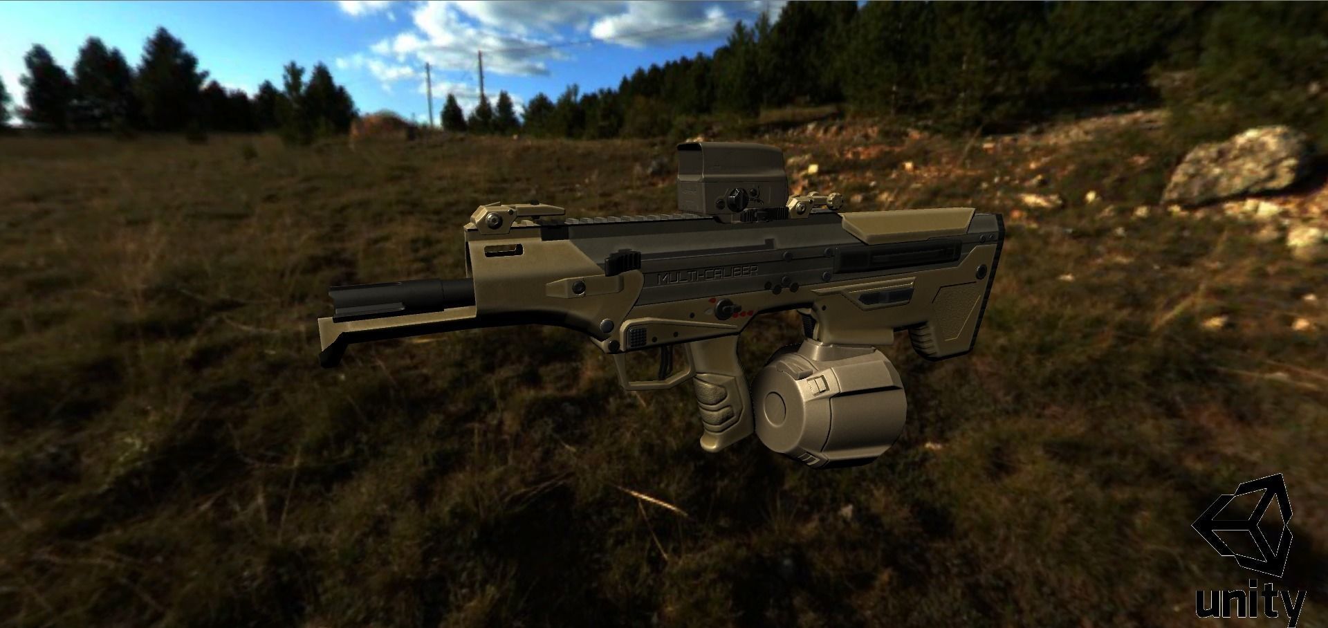 Modular Bullpup Rifle-Carbine Variant Low-poly 3D model_35