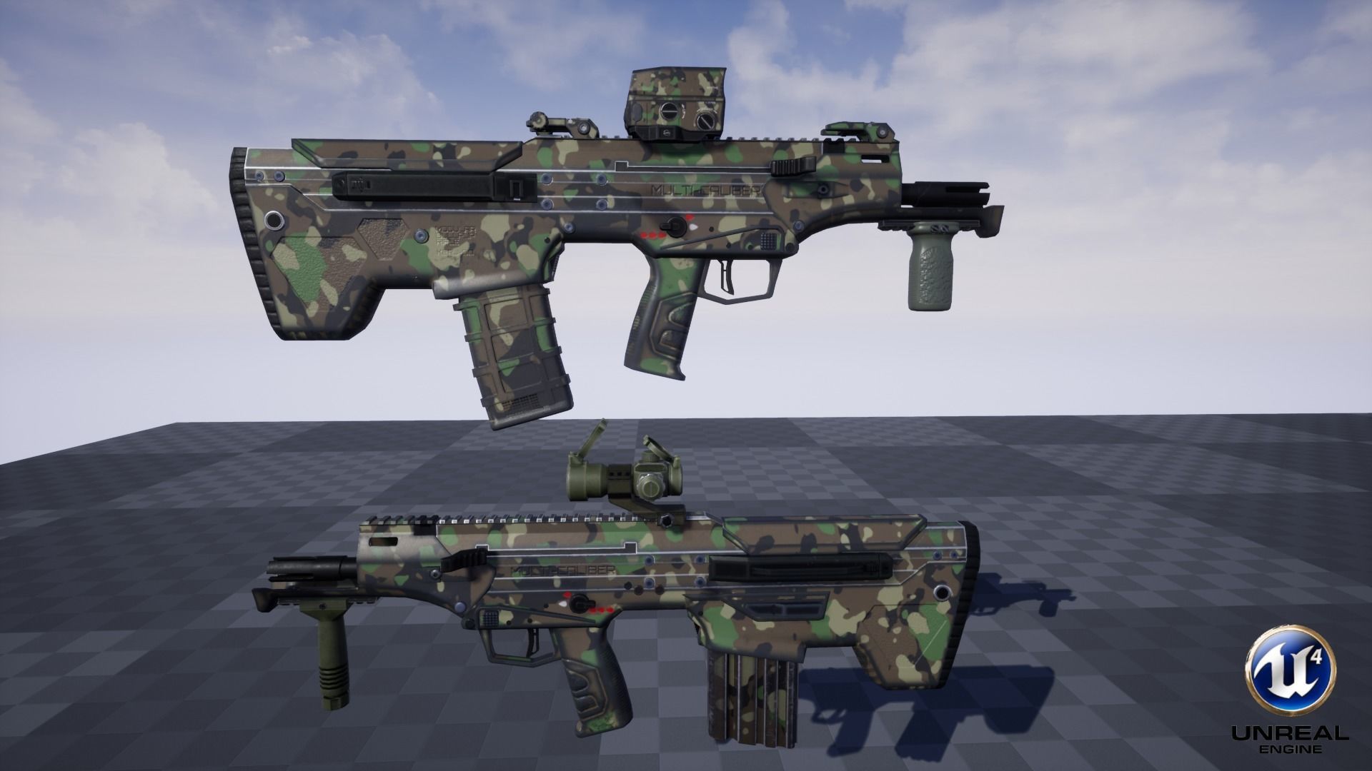 Modular Bullpup Rifle-Carbine Variant Low-poly 3D model_24