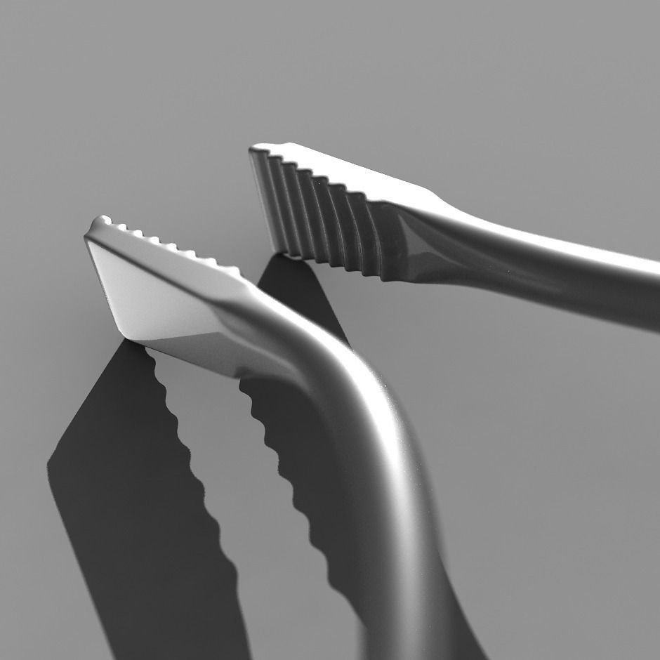 Tongs scissors 3D model_2
