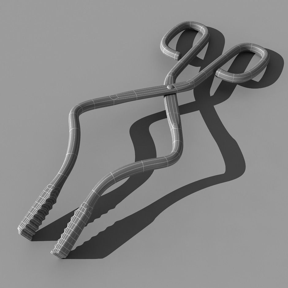 Tongs scissors 3D model_4
