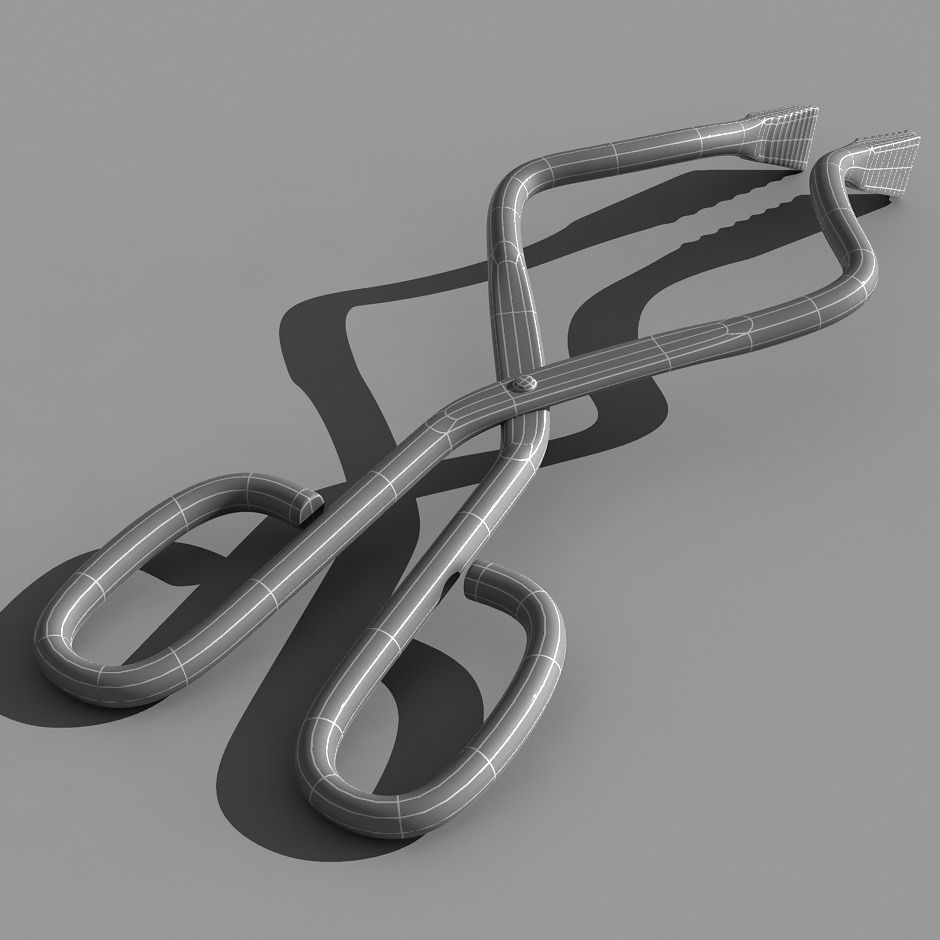 Tongs scissors 3D model_1