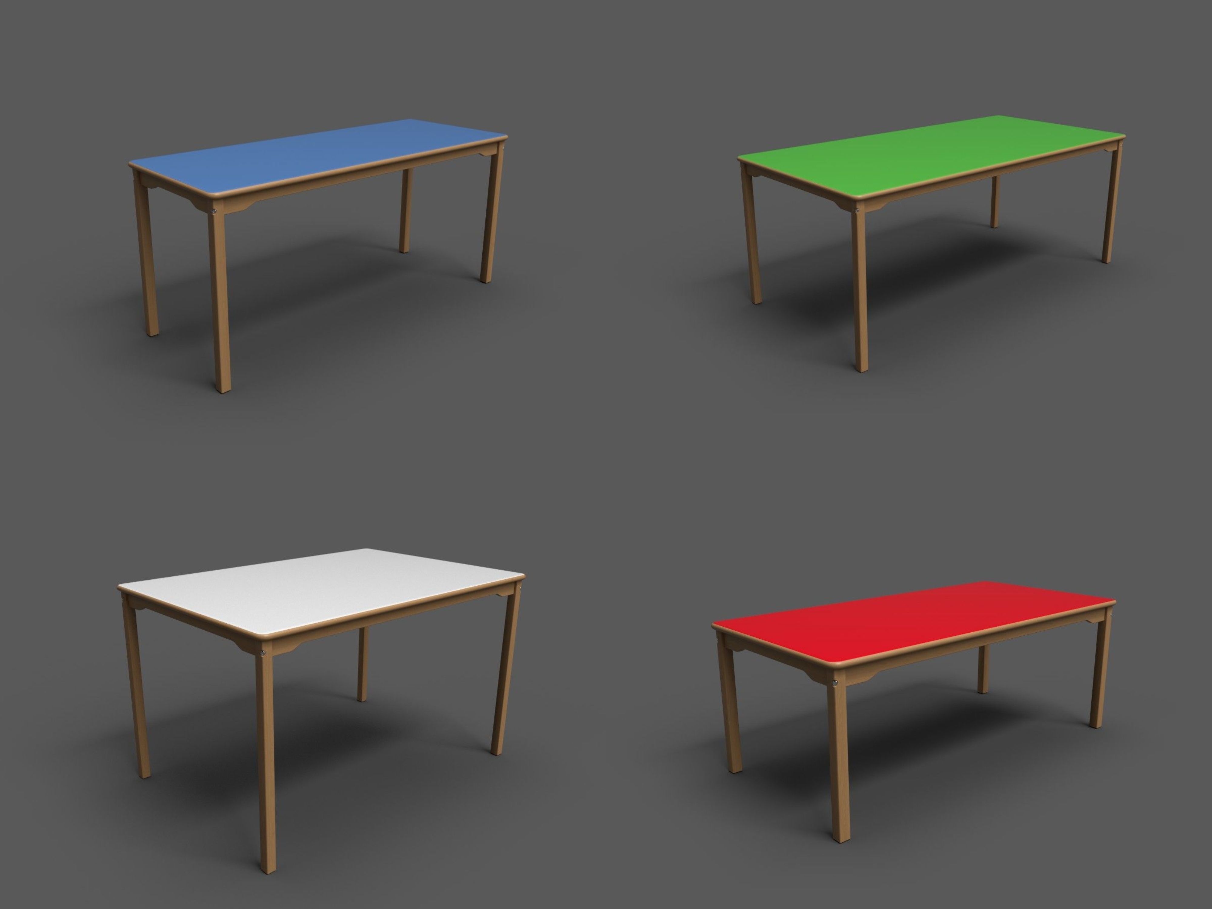 Laminate Kids Table Low-poly 3D model_2