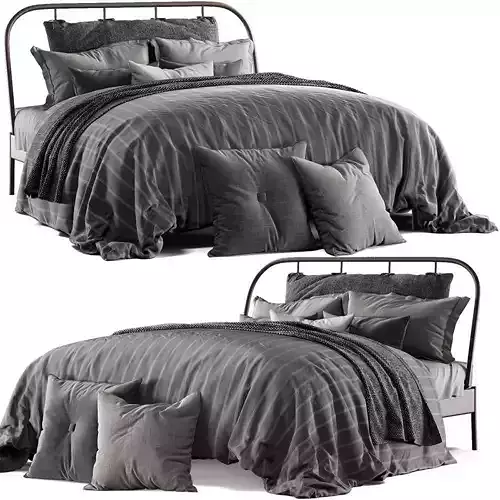 Kopardal bed with pillows and blankets