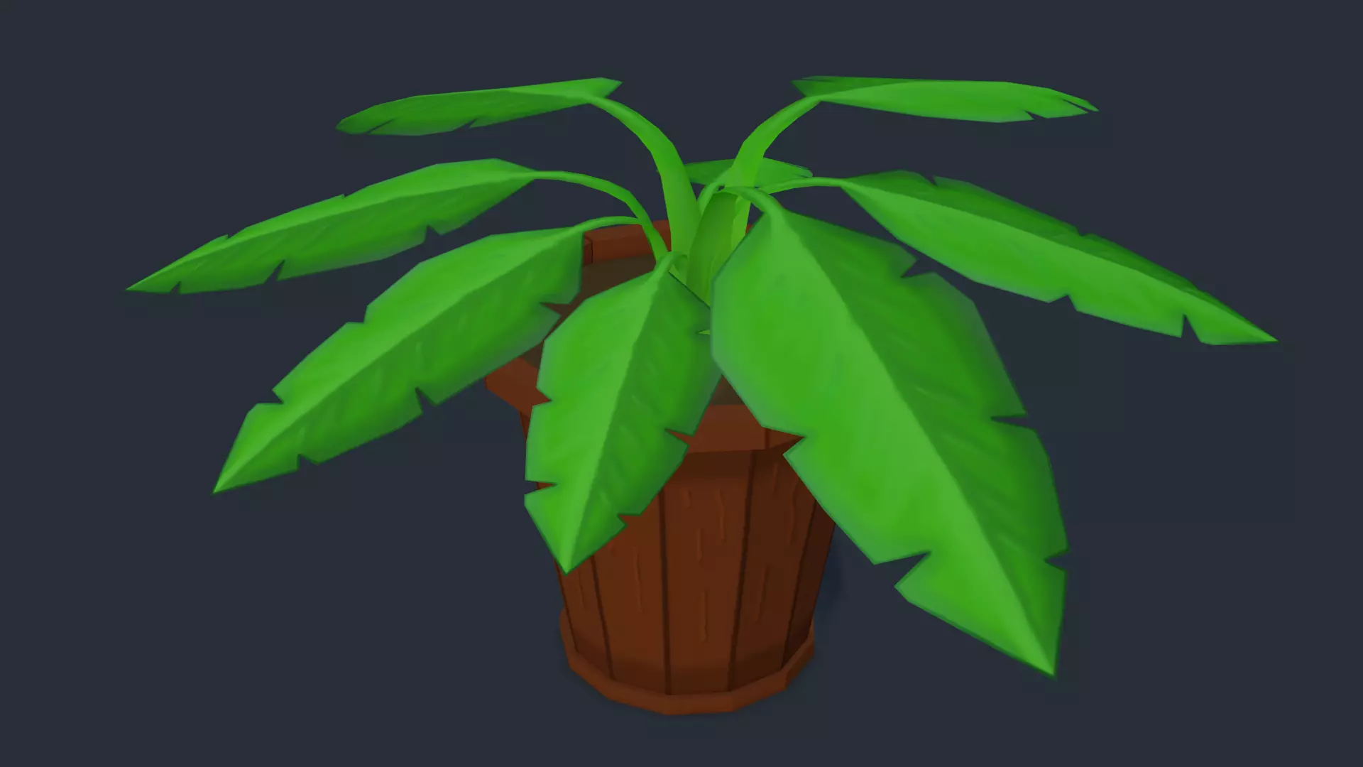 Hand-painted lowpoly fern Low-poly 3D model_0