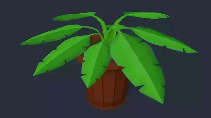 Hand-painted lowpoly fern