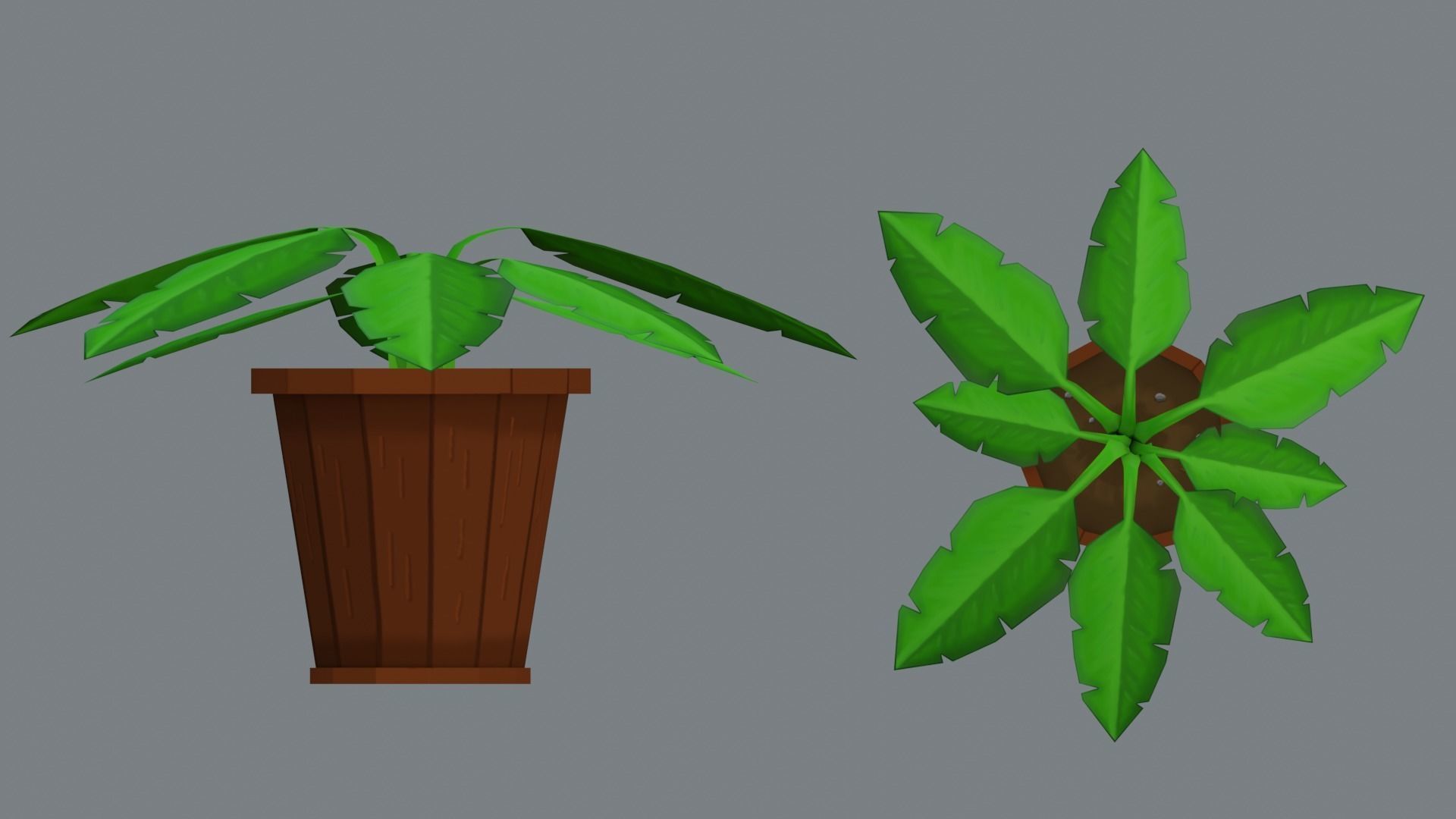 Hand-painted lowpoly fern Low-poly 3D model_1