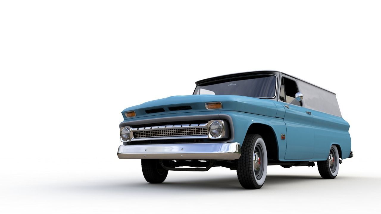 CHEVY C10 PANEL TRUCK 1966 3D model_6