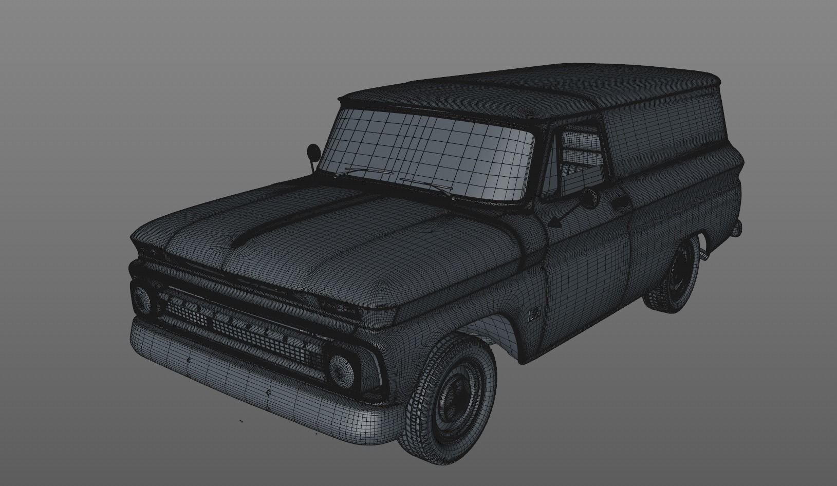CHEVY C10 PANEL TRUCK 1966 3D model_22