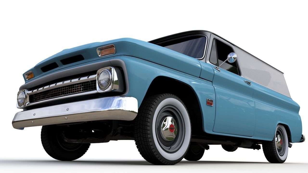 CHEVY C10 PANEL TRUCK 1966 3D model_3
