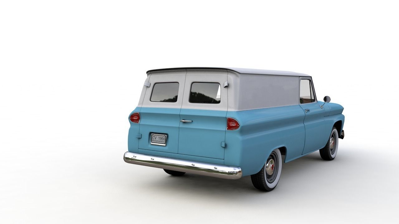 CHEVY C10 PANEL TRUCK 1966 3D model_7