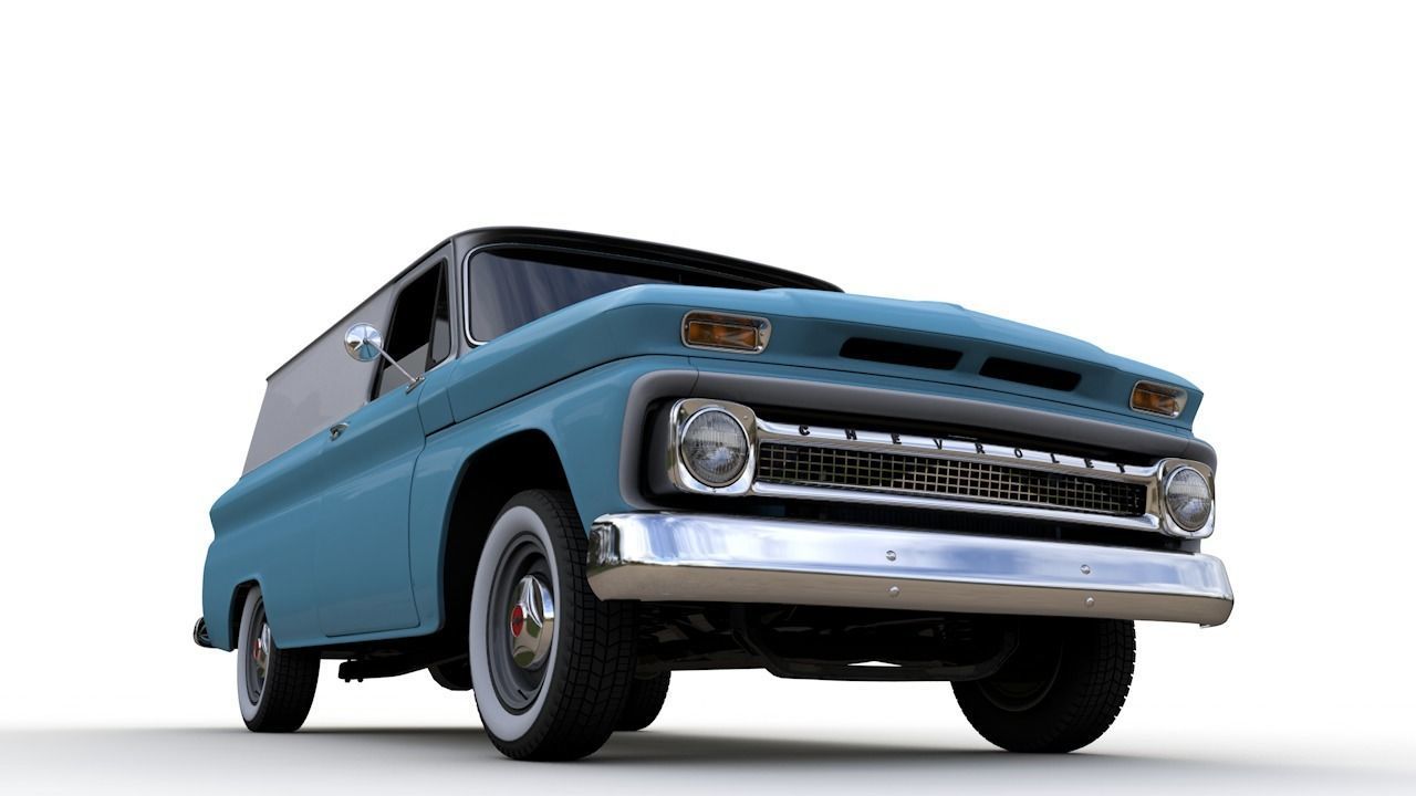CHEVY C10 PANEL TRUCK 1966 3D model_9