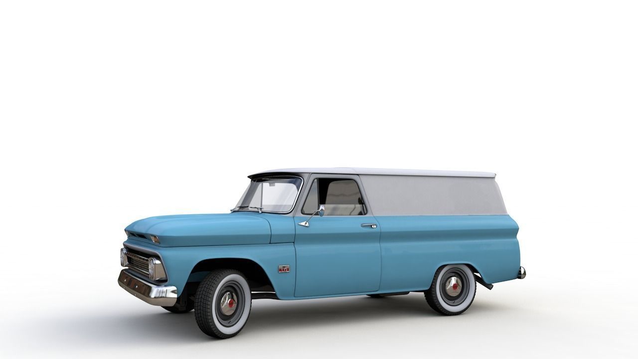 CHEVY C10 PANEL TRUCK 1966 3D model_12