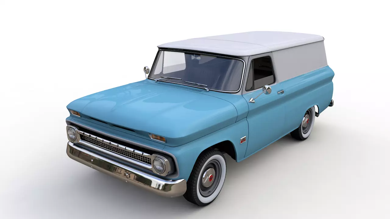 CHEVY C10 PANEL TRUCK 1966 3D model_0