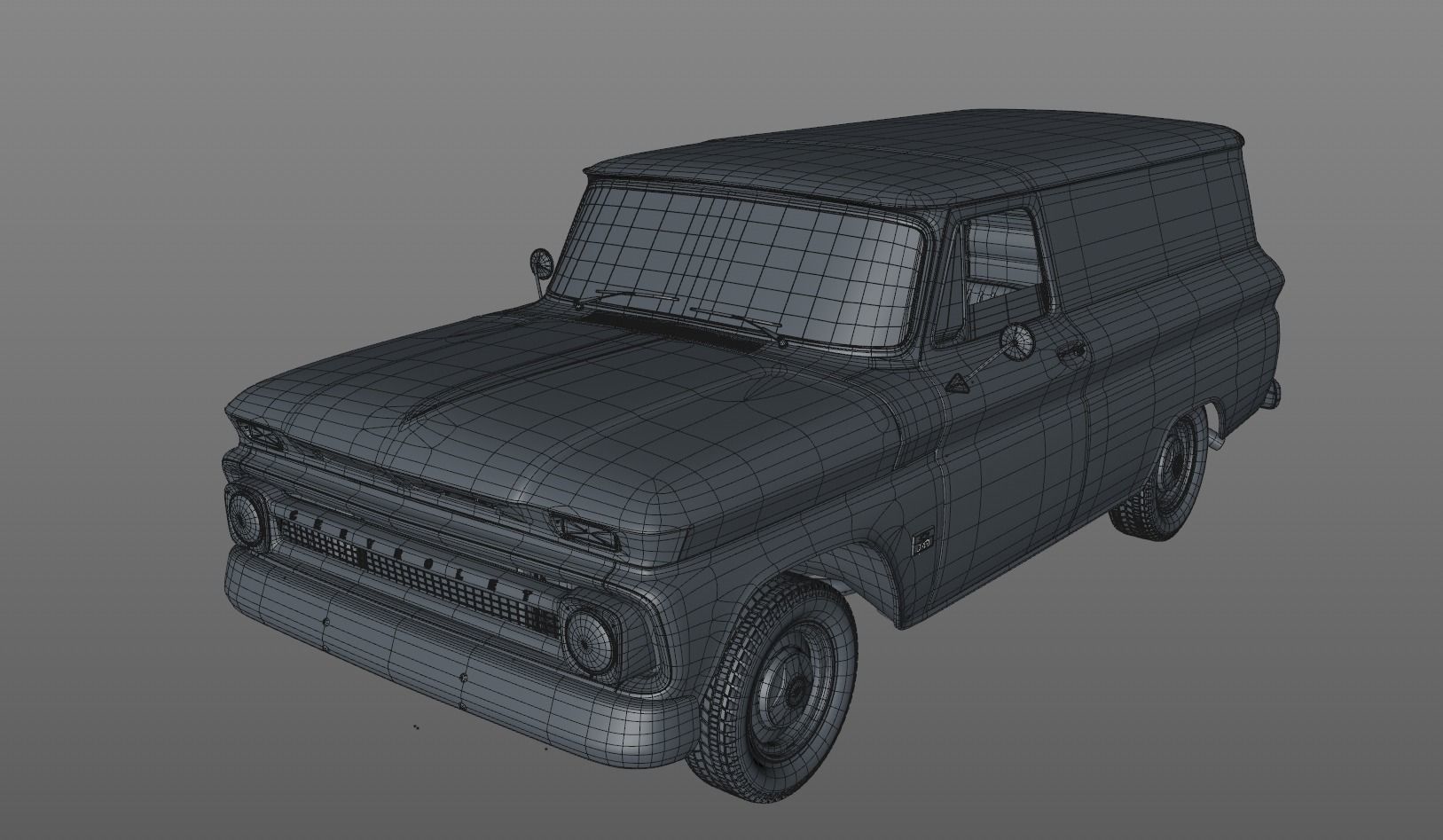 CHEVY C10 PANEL TRUCK 1966 3D model_21