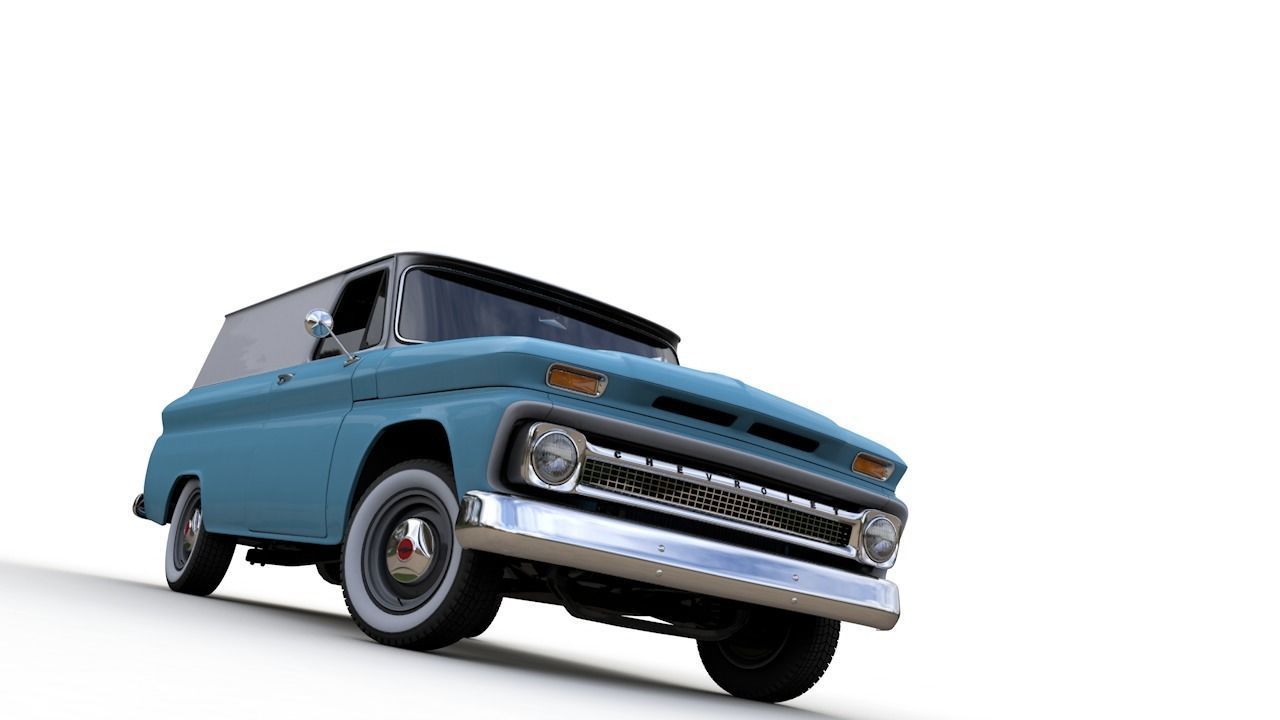 CHEVY C10 PANEL TRUCK 1966 3D model_5
