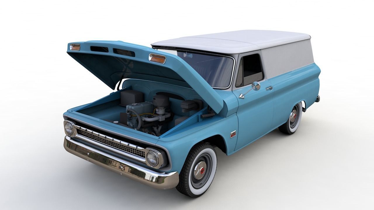 CHEVY C10 PANEL TRUCK 1966 3D model_2