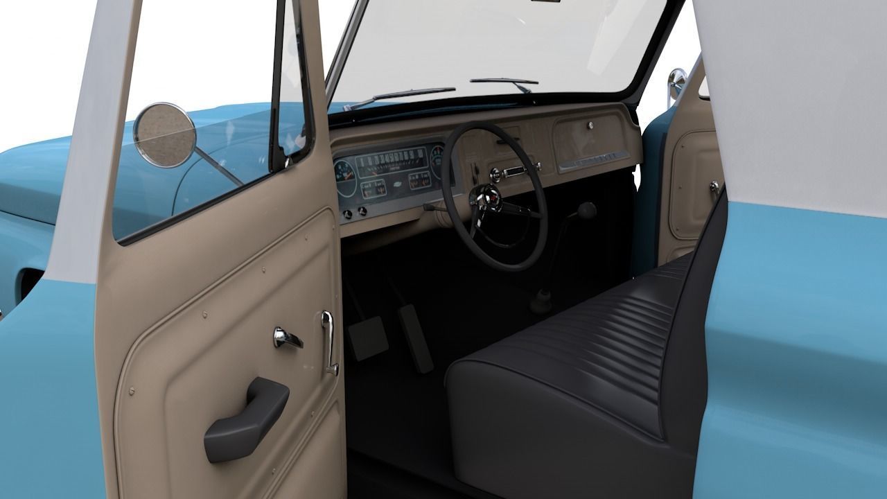 CHEVY C10 PANEL TRUCK 1966 3D model_16