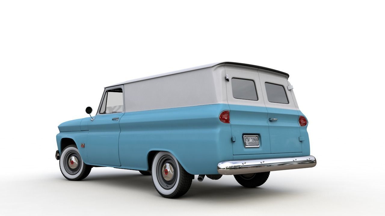 CHEVY C10 PANEL TRUCK 1966 3D model_11