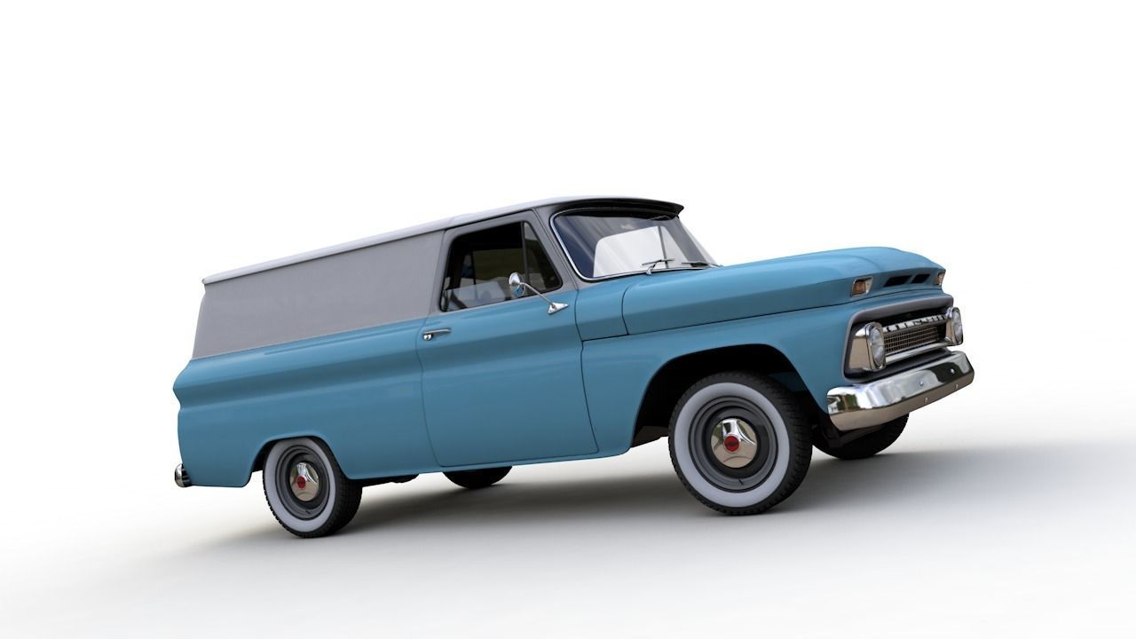 CHEVY C10 PANEL TRUCK 1966 3D model_10