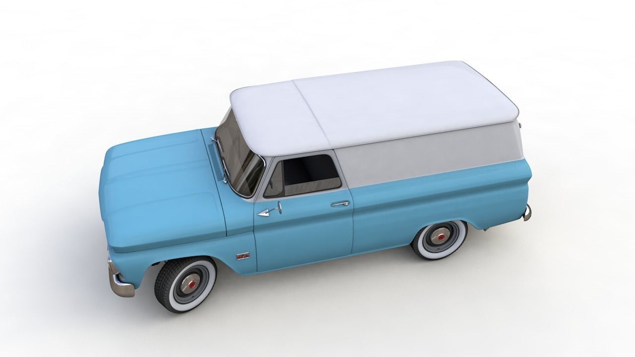 CHEVY C10 PANEL TRUCK 1966 3D model_13
