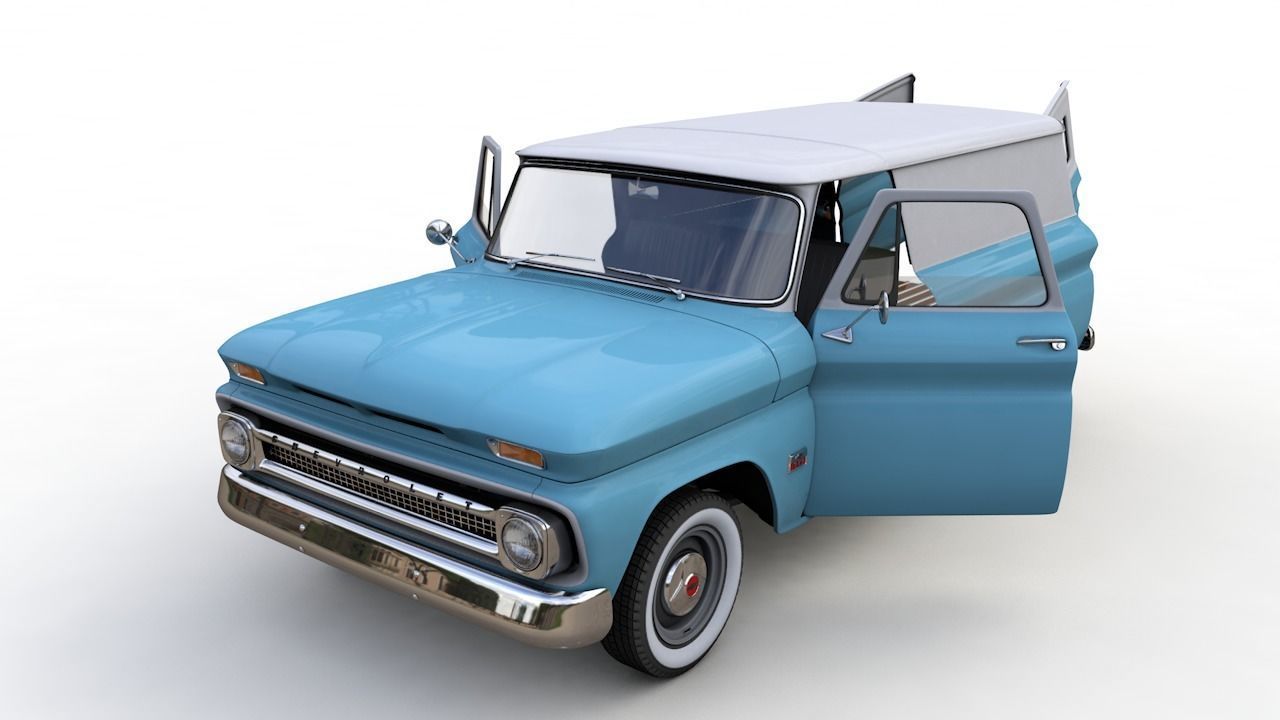 CHEVY C10 PANEL TRUCK 1966 3D model_1