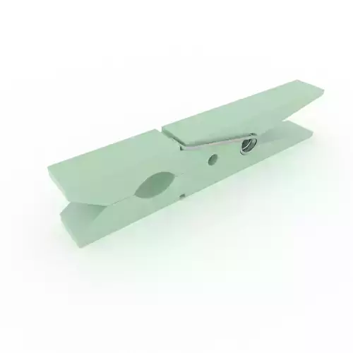CLOTHES PEG GREEN PLASTIC Low-poly 3D model