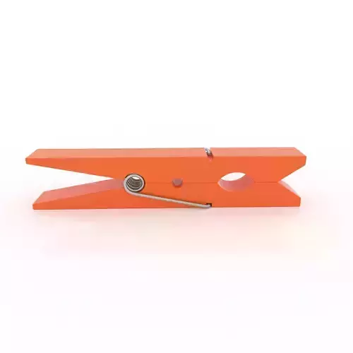 CLOTHES PEG ORANGE PLASTIC Low-poly 3D model
