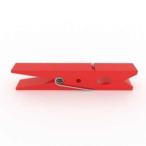 CLOTHES PEG RED PLASTIC Low-poly 3D model