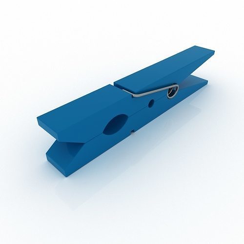 CLOTHES PEG BLUE PLASTIC Low-poly 3D model