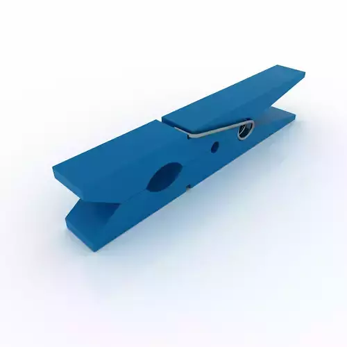 CLOTHES PEG BLUE PLASTIC Low-poly 3D model