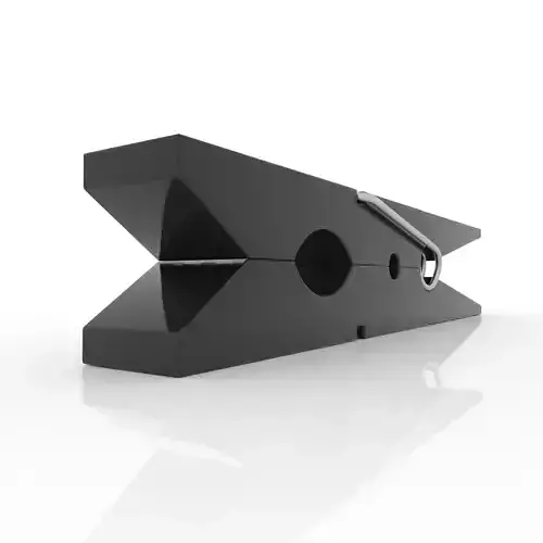 CLOTHES PEG BLACK PLASTIC Low-poly 3D model