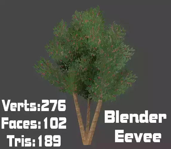 Brazilian Surinam Cherry Tree PBR Lowpoly Pitanga Low-poly 3D model