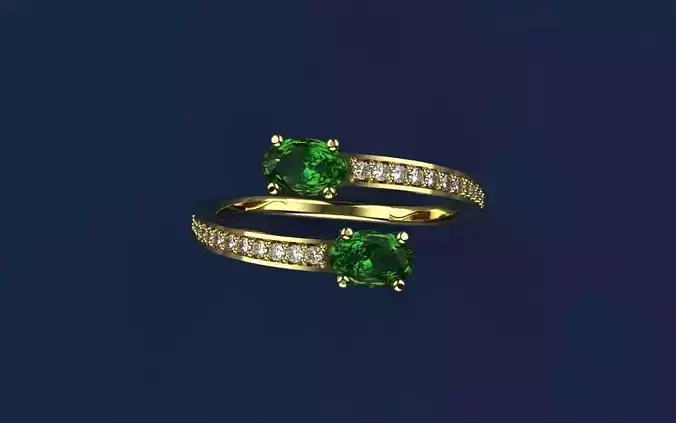 Ring Clean Oval Double - Jewelry 3D - AN-45