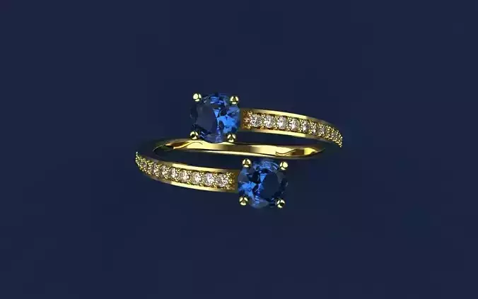 Ring Clean Round Double - Jewelry 3D - AN-46 3D print model Ring Clean Round Double - Jewelry 3D - AN-46 3D print model