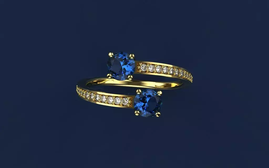 Ring Clean Round Double - Jewelry 3D - AN-46 3D print model_0